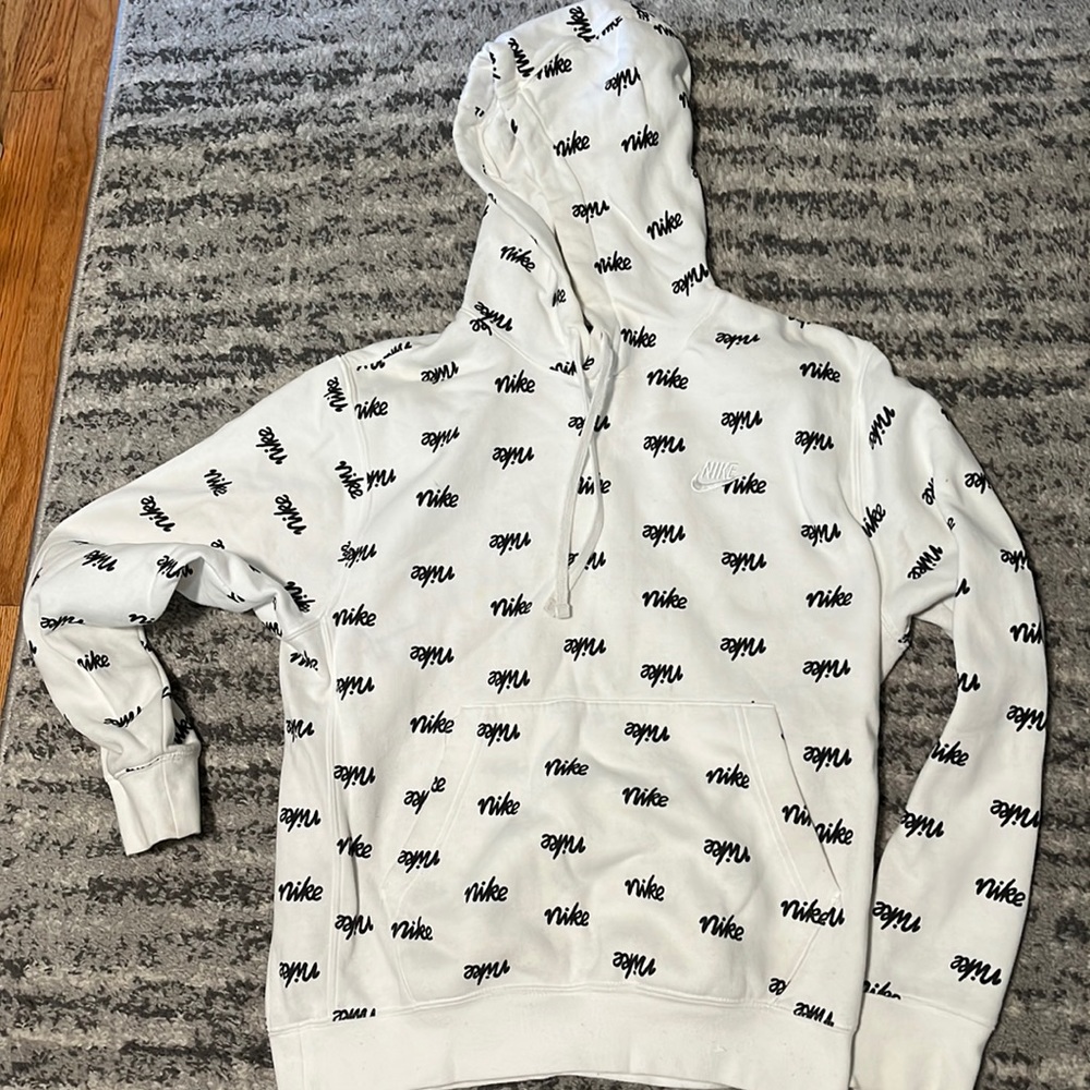 White Nike Logo Hoodie